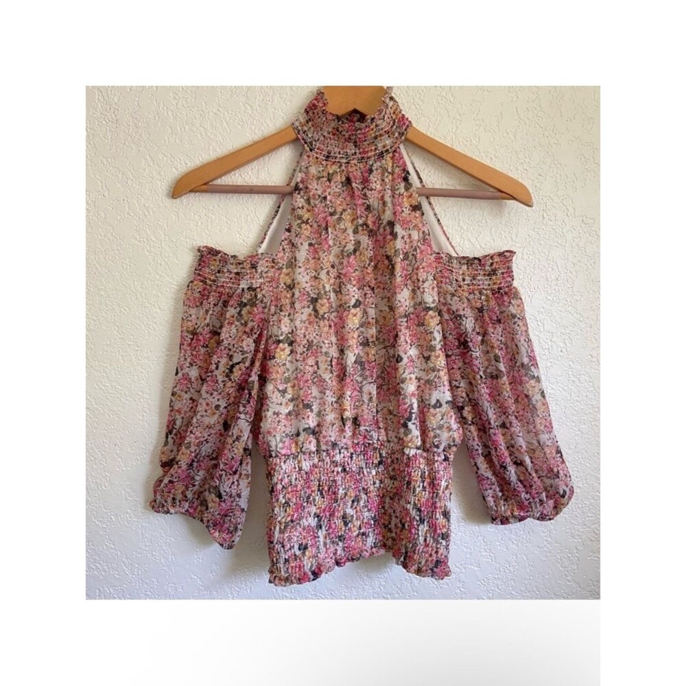 1. State Cold Shoulder Floral Blouse